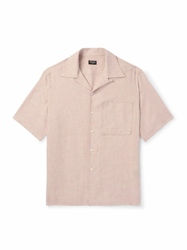 Photo: Zegna - Camp-Collar Oasi Linen Shirt - Orange