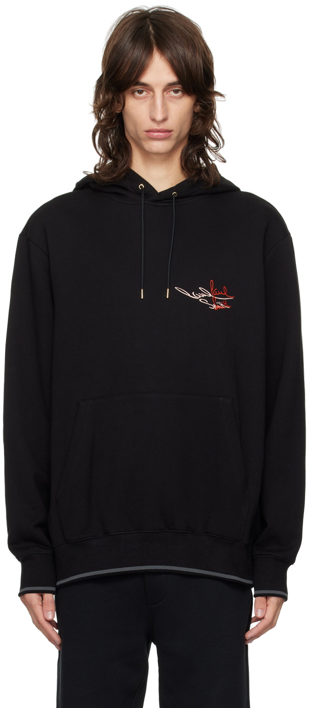 Paul Smith Black Embroidered Logo Hoodie
