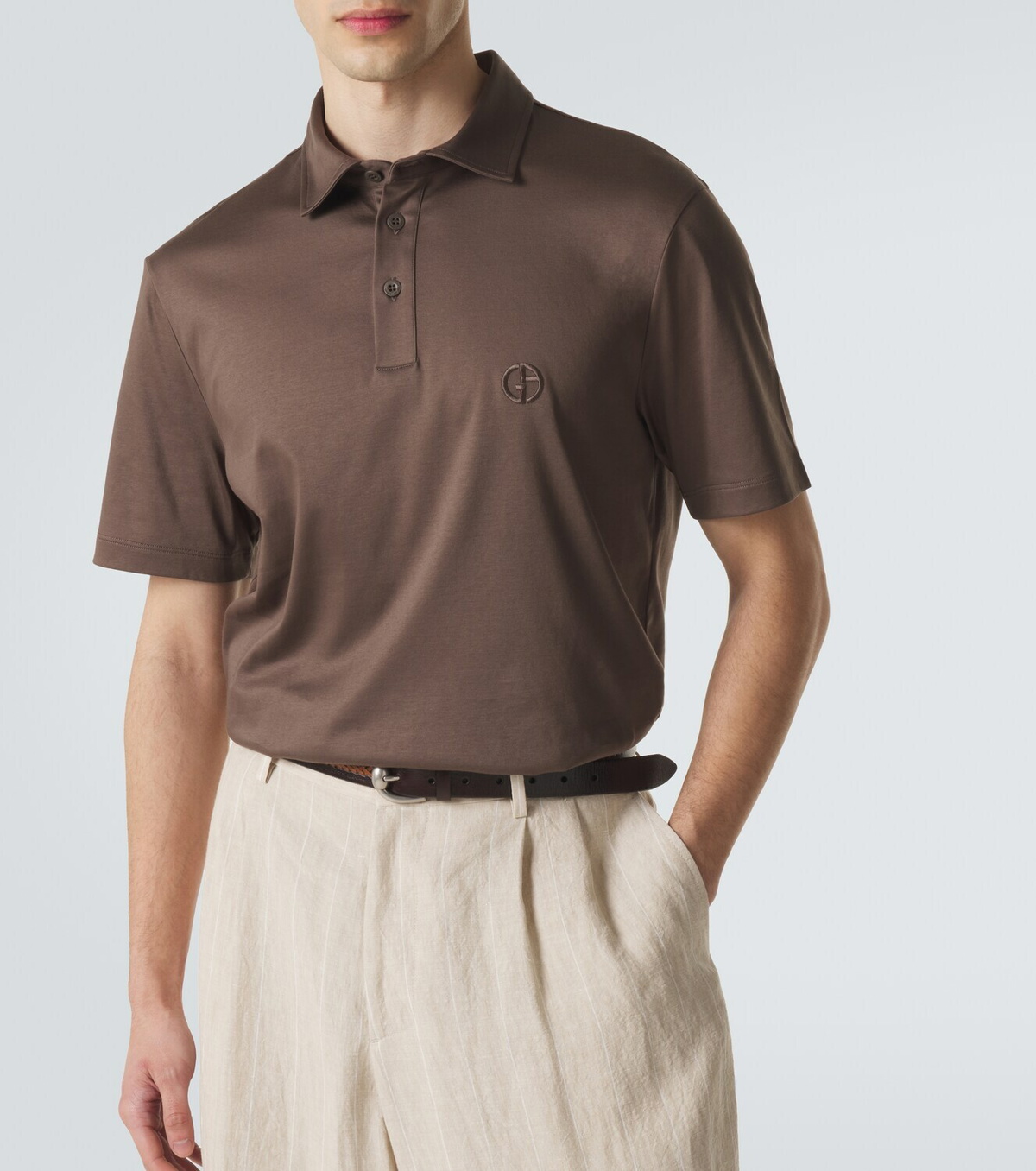 Giorgio Armani Logo cotton polo shirt