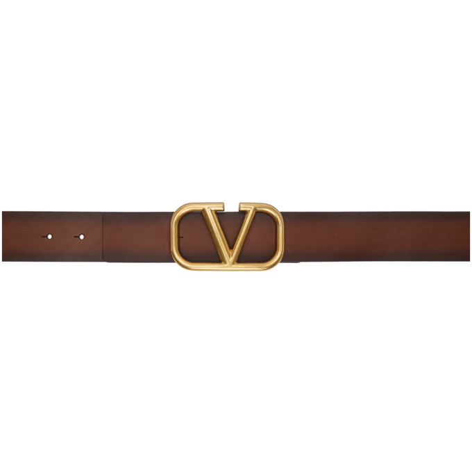 Photo: Valentino Brown Valentino Garavani VLogo Buckle Belt