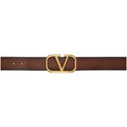 Valentino Brown Valentino Garavani VLogo Buckle Belt