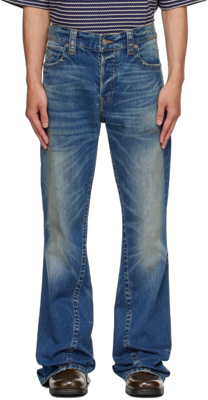 Photo: COÛT DE LA LIBERTÉ Blue Jimmy Sioux Twisted Flare Jeans