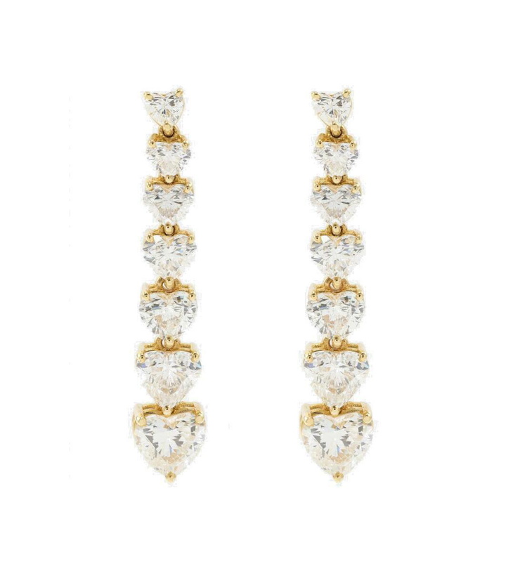Photo: Shay Jewelry 7 Heart 18kt gold drop earrings with diamonds