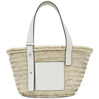 Loewe Beige and White Small Basket Tote