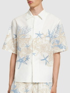 VERSACE Coral Print Cotton Short Sleeve Shirt