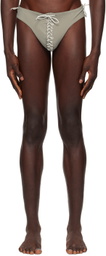 Ludovic de Saint Sernin Khaki Signature Swim Briefs