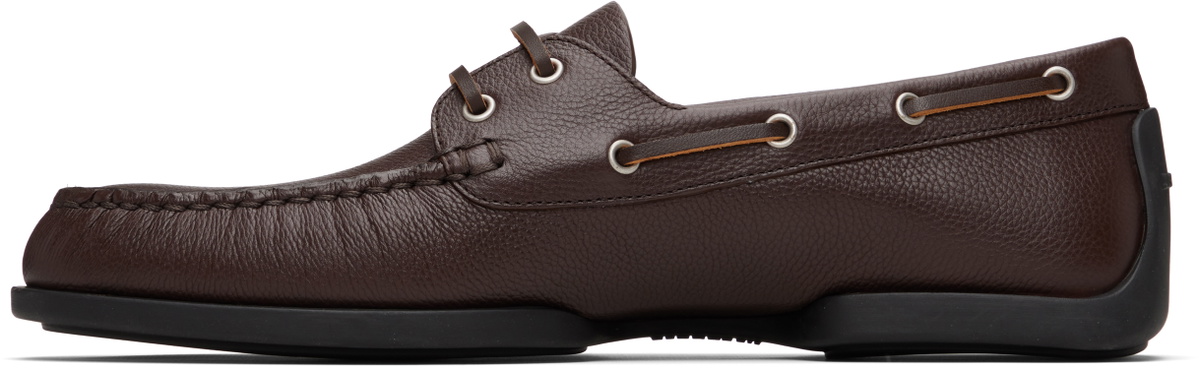 Jil Sander Brown Calfskin Boat Shoes