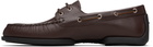 Jil Sander Brown Calfskin Boat Shoes