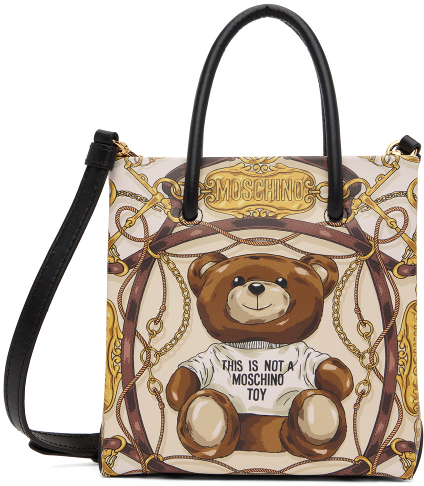 Moschino Brown & Gold Teddy Scarf Bag