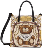 Moschino Brown & Gold Teddy Scarf Bag
