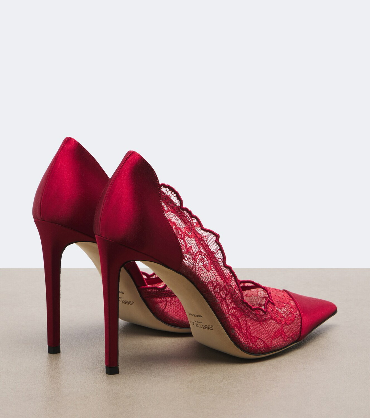 Jimmy Choo Brigitte lace-trimmed satin pumps