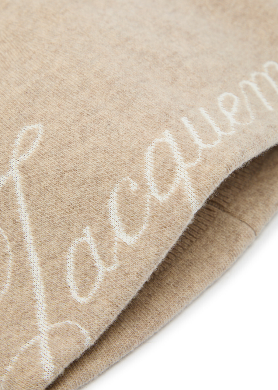 Jacquemus Le Bonnet Atelier Logo-intarsia Wool-blend Beanie - Beige - One Size