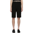 Isabel Benenato Black Crepe Embroidered Shorts