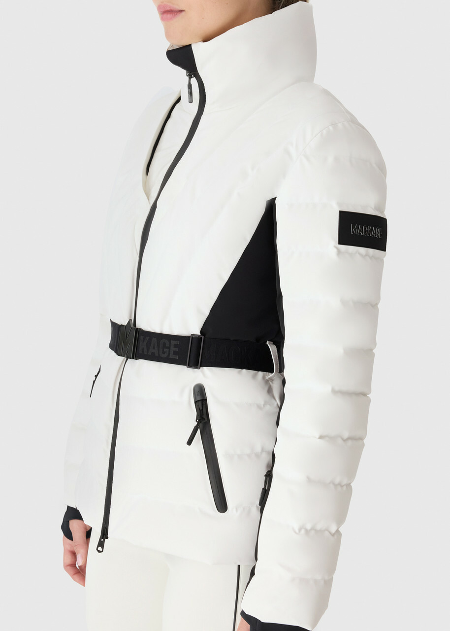 Mackage Elita Fur-hood Padded ski Jacket Off White