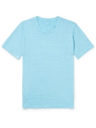 120% - Linen-Jersey T-Shirt - Blue