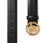 Versace - 3cm Black Leather Belt - Black