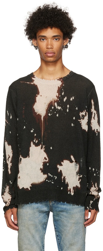 Photo: R13 Black Bleached Distressed Edge Sweater