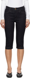 rag & bone Navy Flexi Kit Mid Rise Denim Capris