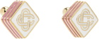 Casablanca Gold Monogram Logo Stud Earrings