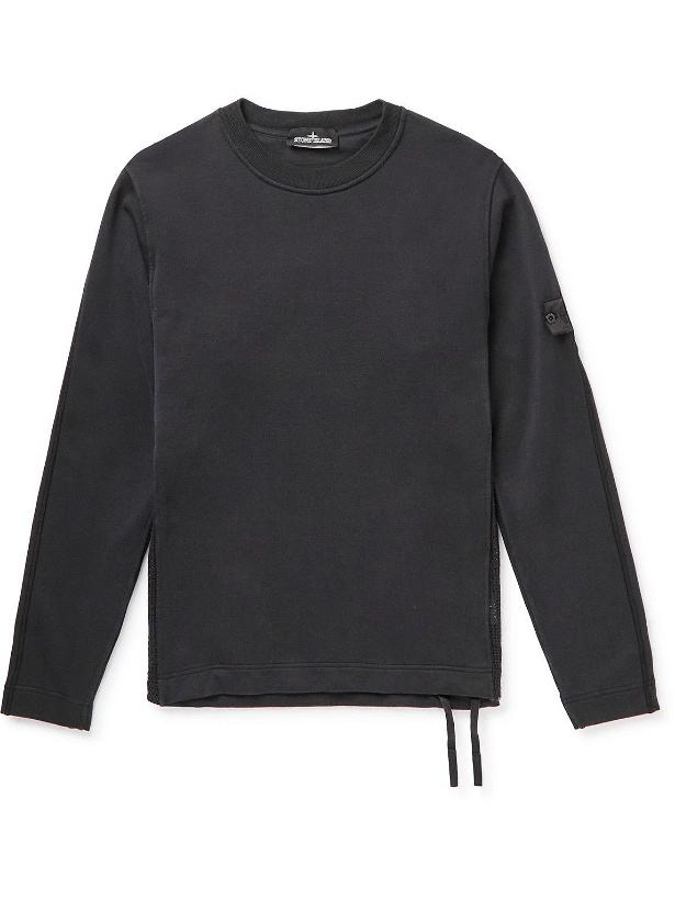 Photo: Stone Island Shadow Project - Logo-Appliquéd Cotton and Lyocell-Blend Jersey Sweatshirt - Black