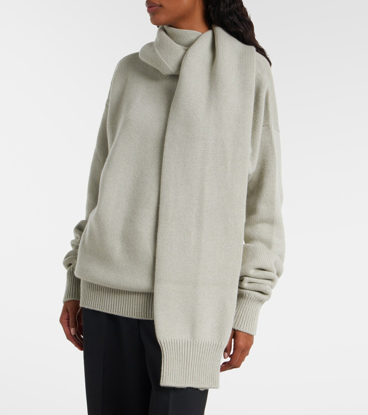 Calvin Klein Collection Scarf-detail cashmere sweater