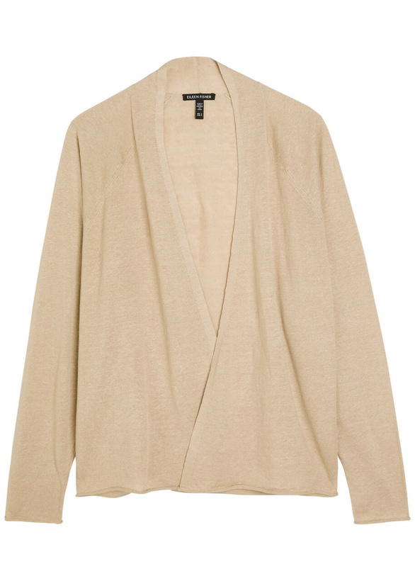 Photo: Eileen Fisher Fine-knit Linen-blend Cardigan Natural