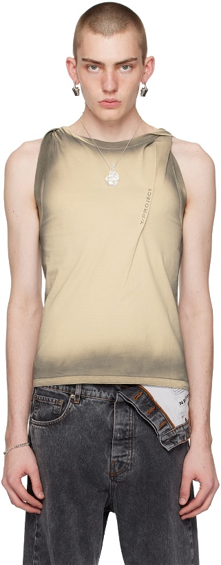 Photo: Y/Project Beige & Gray Twisted Tank Top