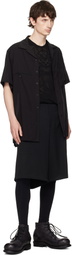 YOHJI YAMAMOTO Black Wool Gabardine St Pocket Shorts