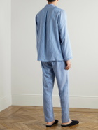 Zimmerli - Camp-Collar Striped Woven Pyjama Set - Blue