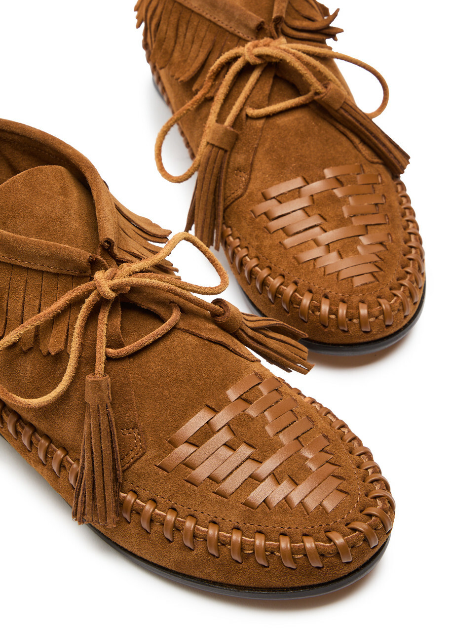 Isabel Marant étoile Felsa Fringed Suede Loafers Tan