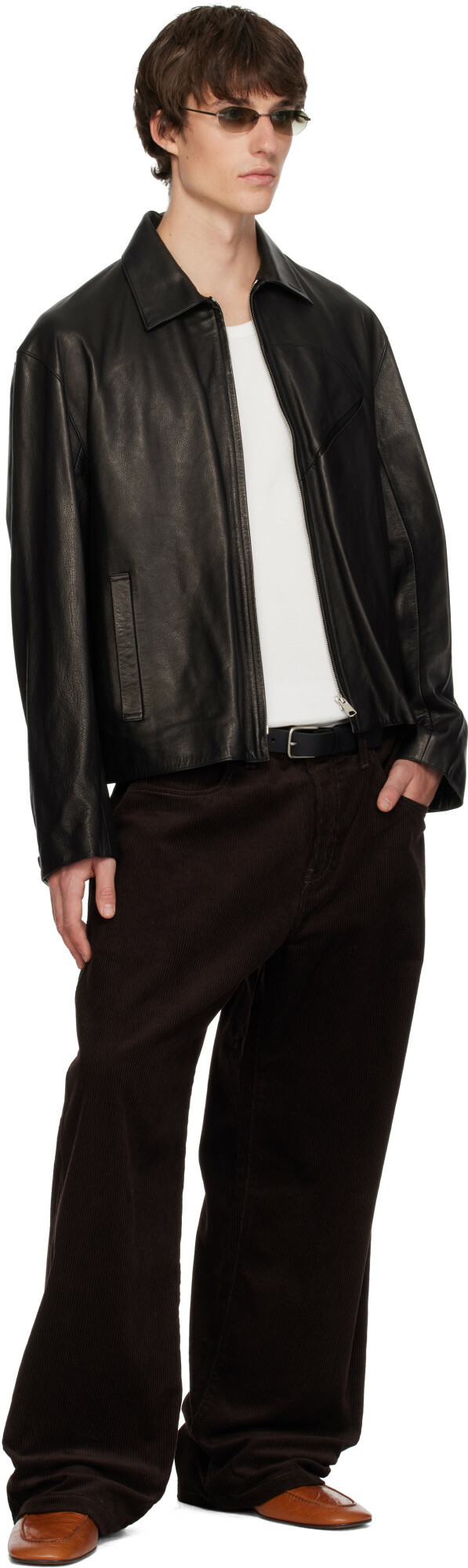 SIRE Black Zipped Leather Jacket