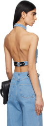 Nanushka Blue Arina Denim Top
