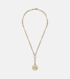 FoundRae Internal Compass Small 18kt gold pendant necklace with diamonds