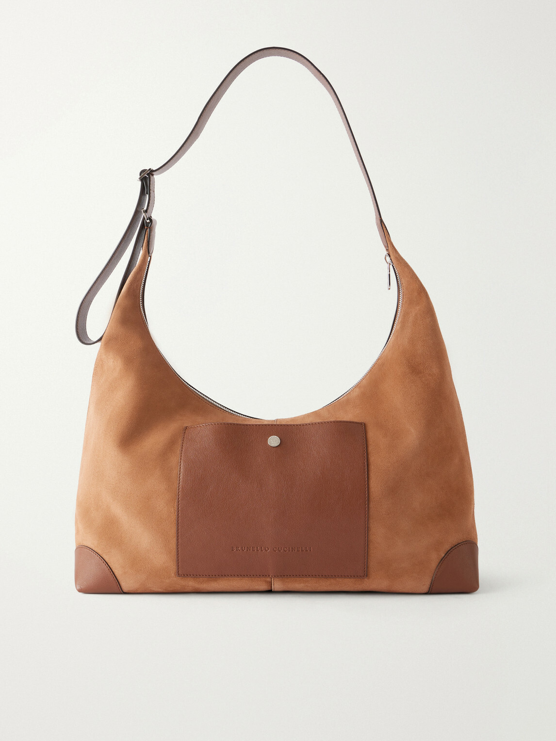 Brunello Cucinelli - Leather-Trimmed Suede Tote Bag