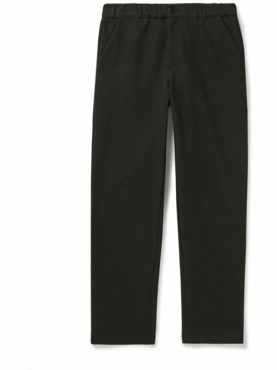 Photo: Hamilton And Hare - Slim-Fit Tapered Waffle-Knit Cotton-Blend Trousers - Green
