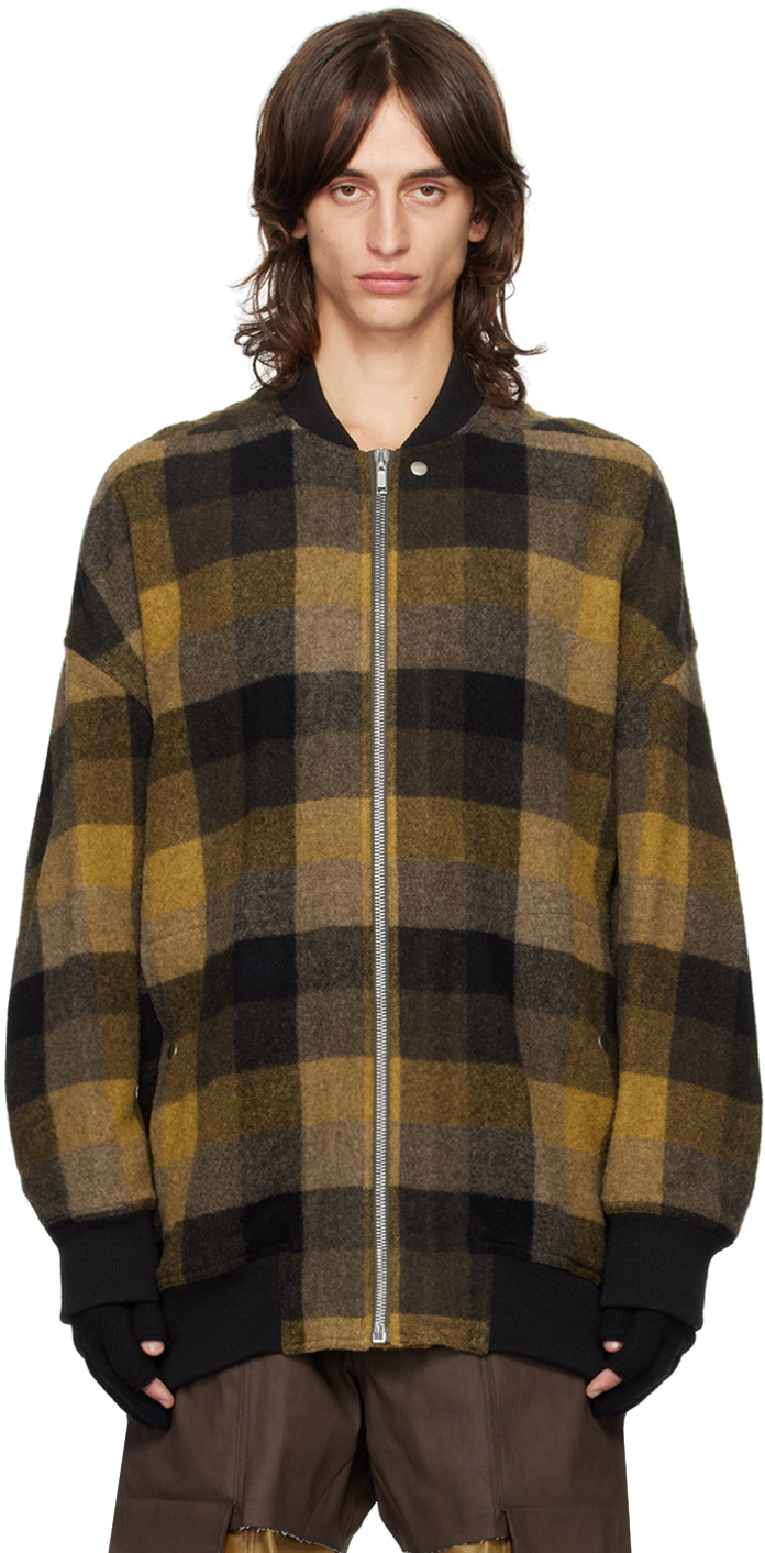 Rick Owens Tan Porterville Jumbo Peter Flight Bomber Jacket