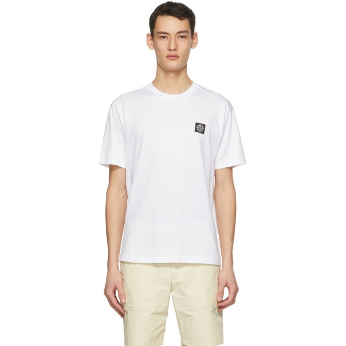 Photo: Stone Island White Logo Patch T-Shirt