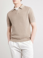 Zegna - Slim-Fit Cotton-Piqué Polo Shirt - Neutrals