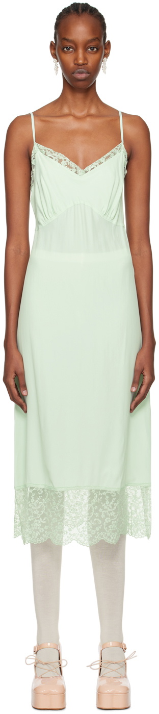 Simone Rocha Green Slip Midi Dress Simone Rocha