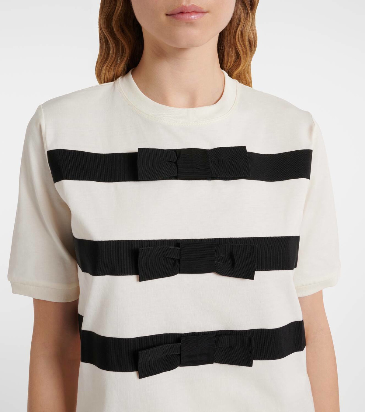 Nina Ricci Bow-detail cotton jersey T-shirt