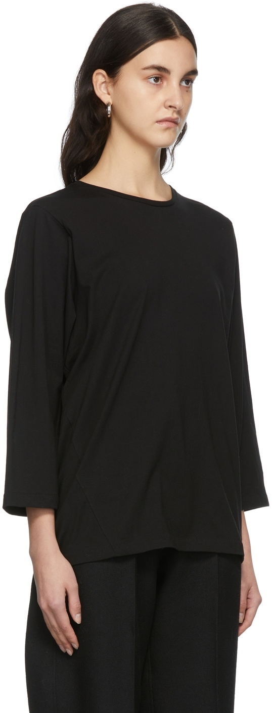 Totême Black Oversized Long Sleeve T-Shirt Toteme