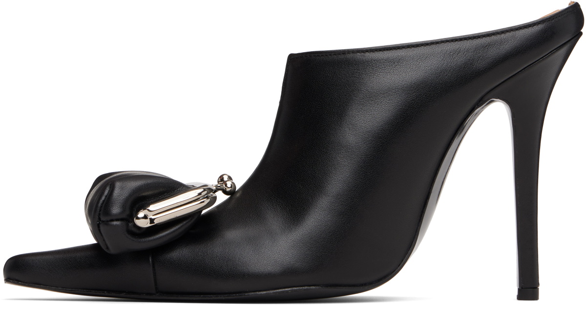Pushbutton Black Coin Purse Pointy Heels