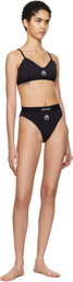 Marine Serre Black Organic Cotton High Waisted Briefs