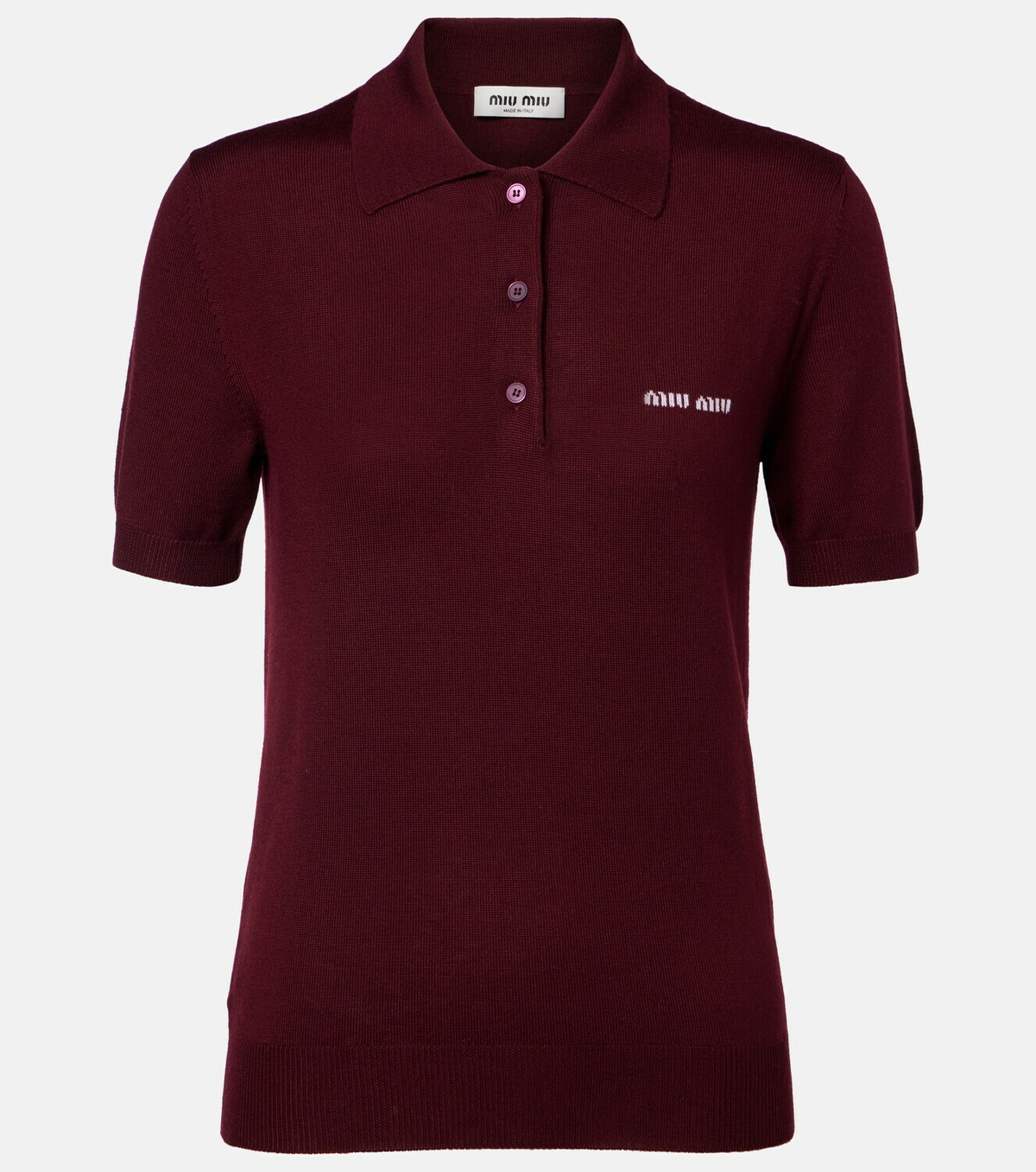 Miu Miu Logo wool polo sweater