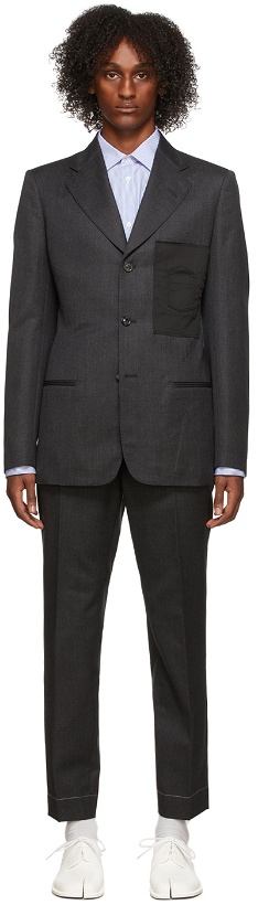 Photo: Maison Margiela Grey Wool Twill 'Memory Of' Patch Suit