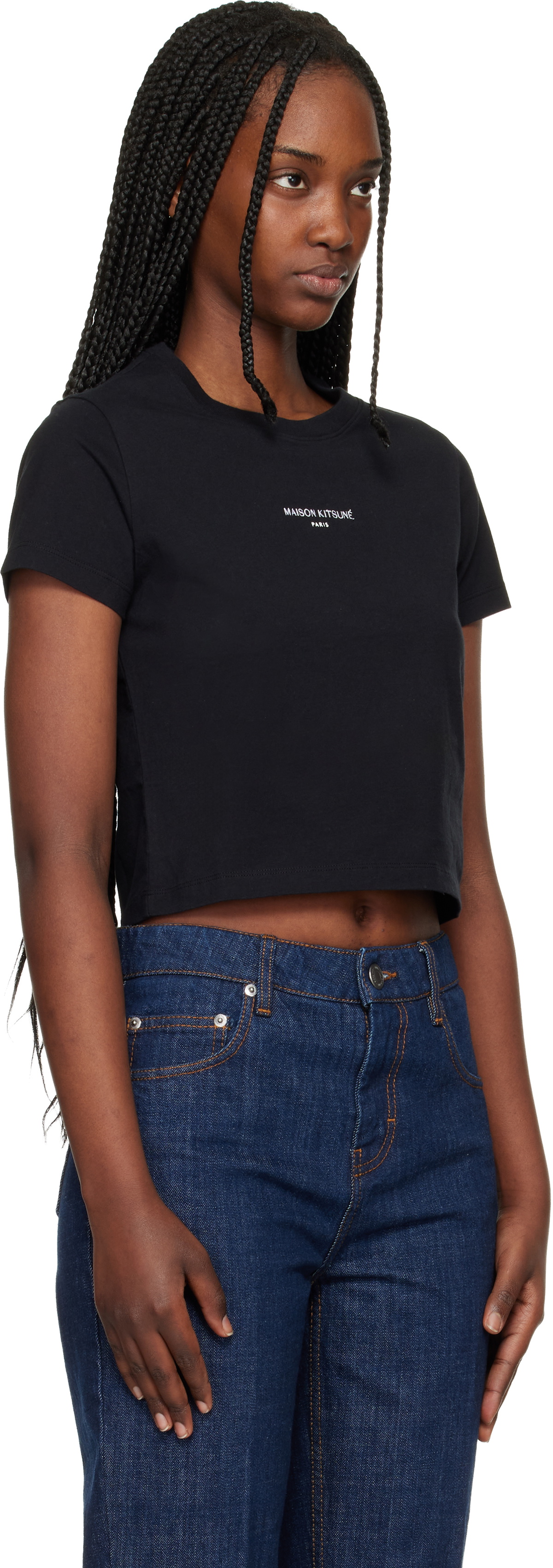 Maison Kitsuné Black 'Maison Kitsuné Paris' Baby T-shirt