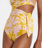 Zimmermann Golden Scarf cut-out floral swimsuit