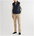 Canali - Suede-Trimmed Shell Gilet - Blue