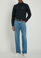 Fred Perry Oxford Logo-embroidered Cotton Shirt Navy