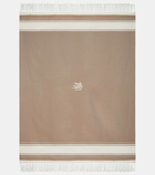 Etro Pegaso fringed cotton throw